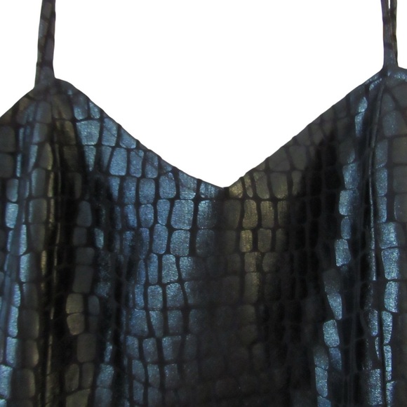 Vivienne Hu New York Black Snakeskin Python Dress Size 10 Sleeveless Cocktail - Picture 3 of 11
